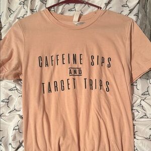 Peach Graphic Tee - Caffeine Sips and Target Trips